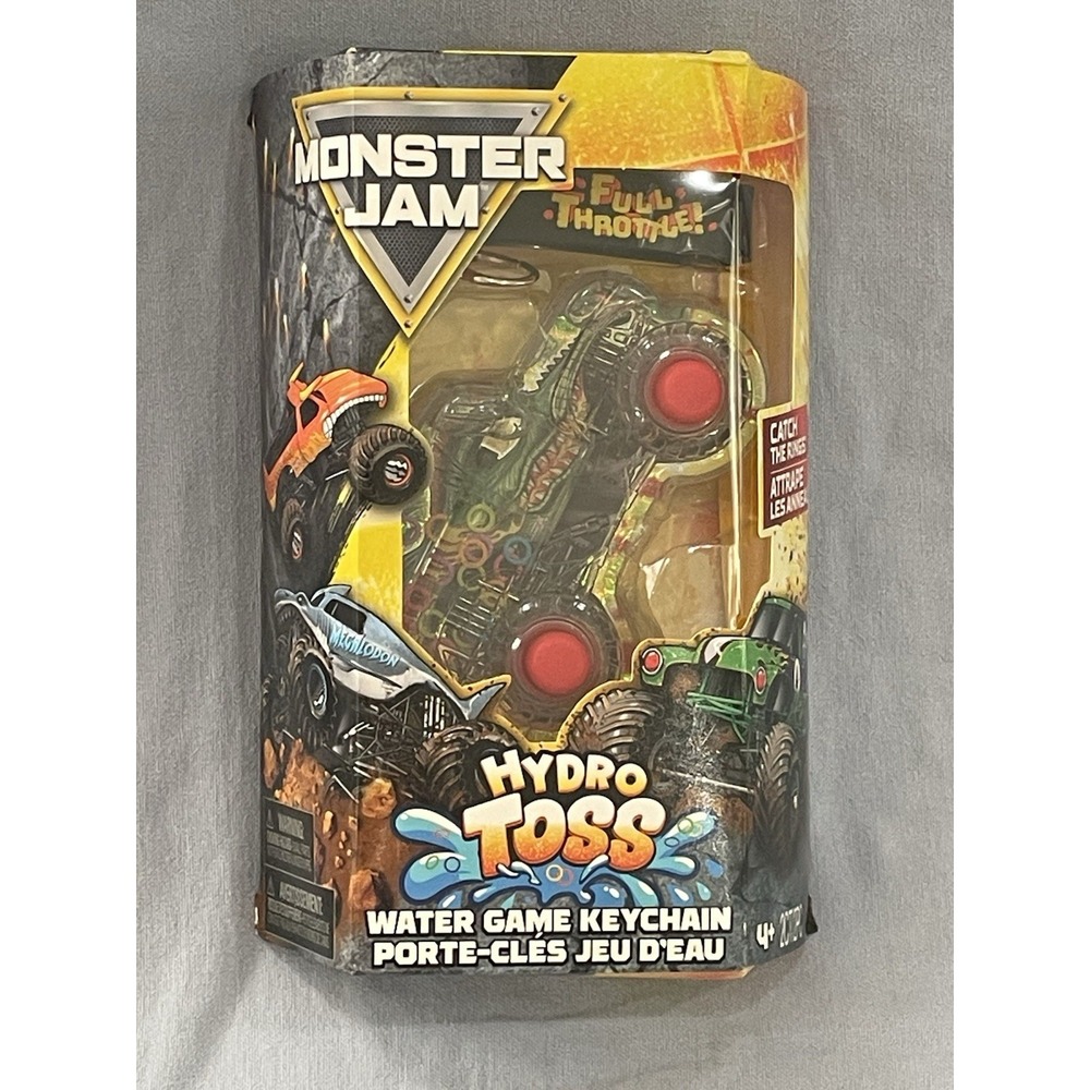 NEW Read Monster Jam Hydro Toss Water Game Keychain Catch Rings Game - Dragon